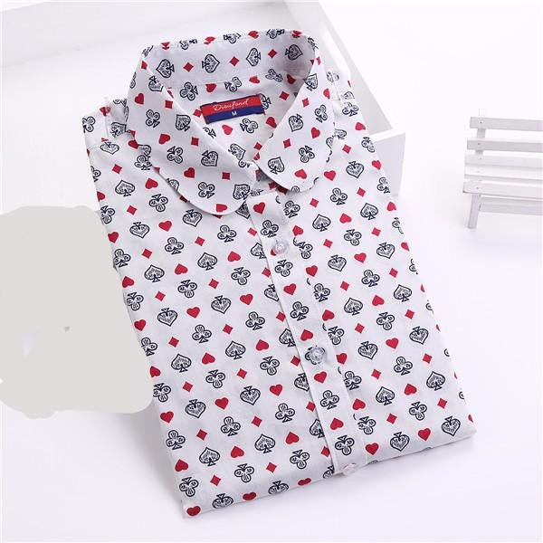 Shirt Women Animal Cotton Blouse Fashion Long Sleeve Ladies Tops Floral Print Paisley Women Blouses Casual