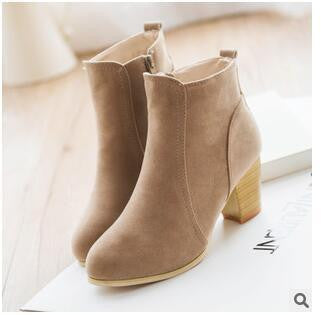 Short Cylinder Boots With High Heels Boots Shoes Martin Boots Women Ankle Boots With Thick Scrub#HDS213