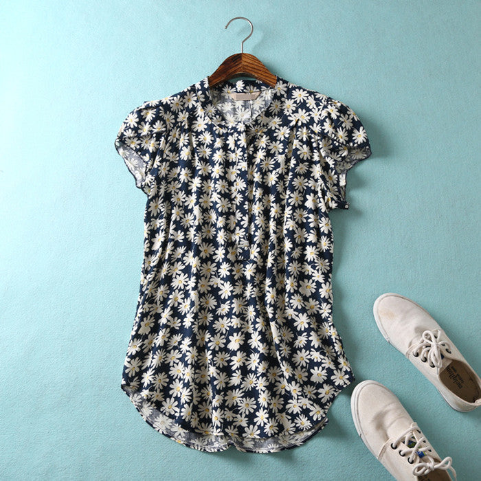 Online discount shop Australia - Comfortable casual Open collar Short sleeve Lively lady Blouse Striped flowers Solid Polka Dot Shirts Women's shirt tops,nc14