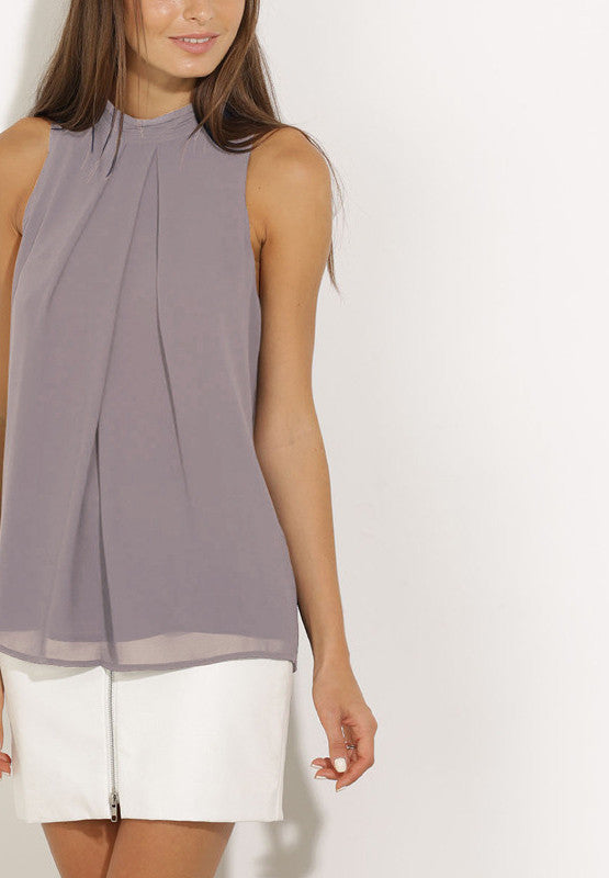 Online discount shop Australia - Chiffon Sleeveless Blouse Women Tops Plus Size Causal Blouses Chic Elegant Lady Shirts Tops