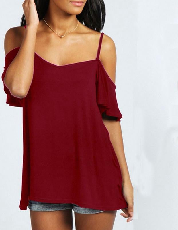 Off Shoulder T-Shirt Style Women Slash Neck Short Sleeve Casual Solid Stretch Tops Tee Plus Size S-XXL