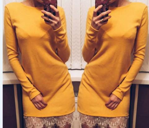 Women casual Elegant lace solid bodycon dress Christmas evening party long sleeve winter dress LX067