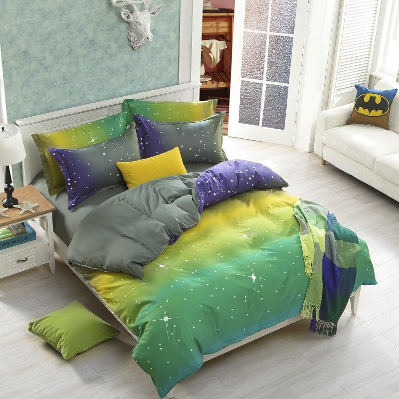 polyester pear apple yellow queen twin full bedding bed sheet set bedclothes duvet cover set bedding set