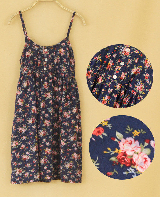 Online discount shop Australia - Fashion Summer Mori Girl Dress O Neck Sleeveless Print Floral Vestidos Women Sexy Beach Spaghetti Strap Dress