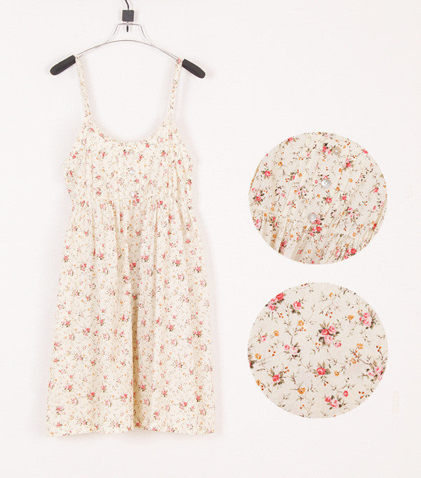 Online discount shop Australia - Fashion Summer Mori Girl Dress O Neck Sleeveless Print Floral Vestidos Women Sexy Beach Spaghetti Strap Dress