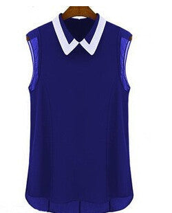 Plus size 3XL Women Chiffon Blouse Fashion Casual Patchwork Tulle Blouse Women Tops