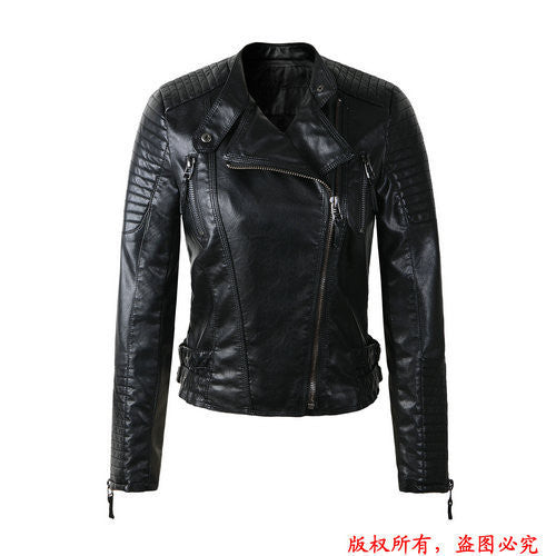 Fashion Women Brand Faux Soft Leather Jackets Pu Black Red Yellow Zippers Long Sleeve Motorcycle Coat