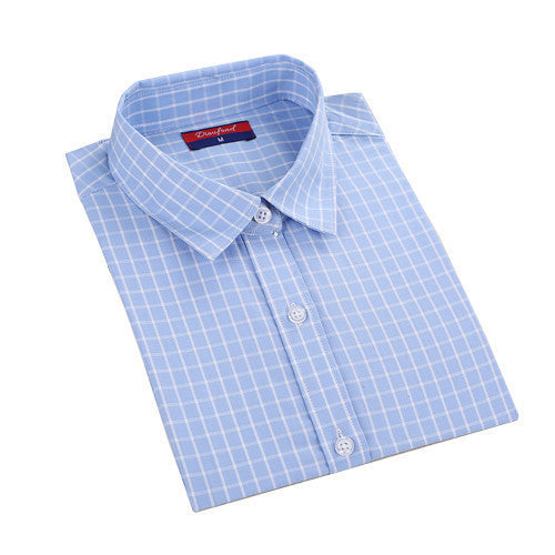 Online discount shop Australia - Brand New Fashion Women Blouses Long Sleeve Turn-down Collar Plaid Shirts Women Casual Cotton Shirt Style