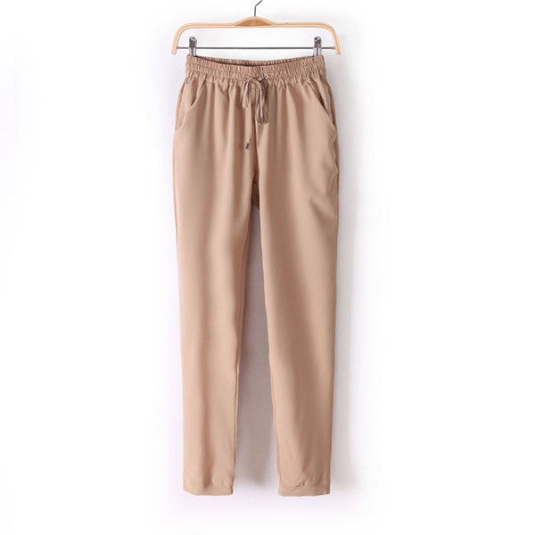 Online discount shop Australia - Chiffon Pants Women Pants Casual Harem Pants Drawstring Elastic Waist Pants Plus Size Women Trousers