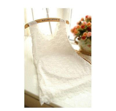 Women Candy Color Floral Lace Top Short Sleeve Blouse Crew Neck shirt