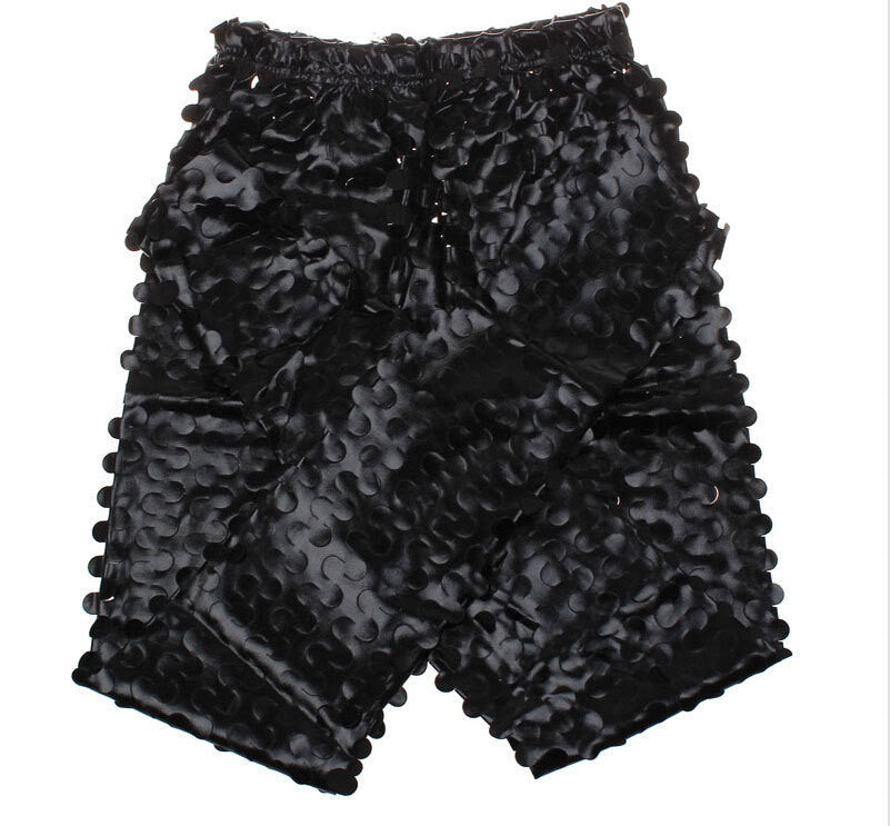 Fashion Women's Gothic Punk Rock Metal Bright Pierced Scales Hole Ripped PU Leather Elastic Leggings Stretch Pants