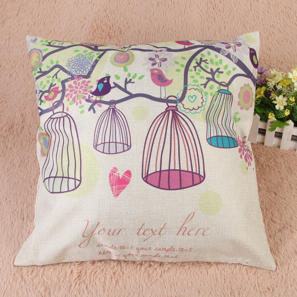 Online discount shop Australia - New Arrival Creative Birdcage Pattern Cotton Pillow Cover Pillow Cushion Cover 43cm * 43cm * 1cm
