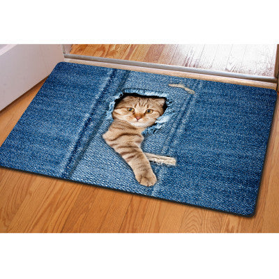 Online discount shop Australia - Fashion Welcome Floor Mats Animal Cute Cat Dog Print Bathroom Kitchen Carpet House Doormats for Living Room Anti-Slip Rug