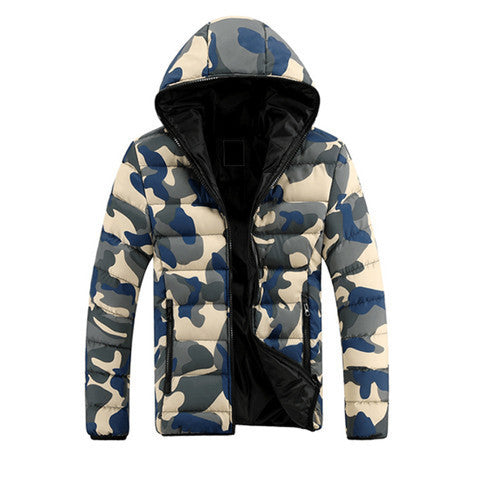 men's down jacket Camouflage jackets hooded zipper coat fashion