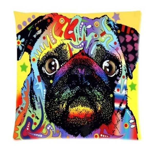 Online discount shop Australia - Colorful Oil Painting Cushion Cover 45x45CM (18x18IN) Cute Dogs & Cats Pillow Cover Pillow Case Home Decor