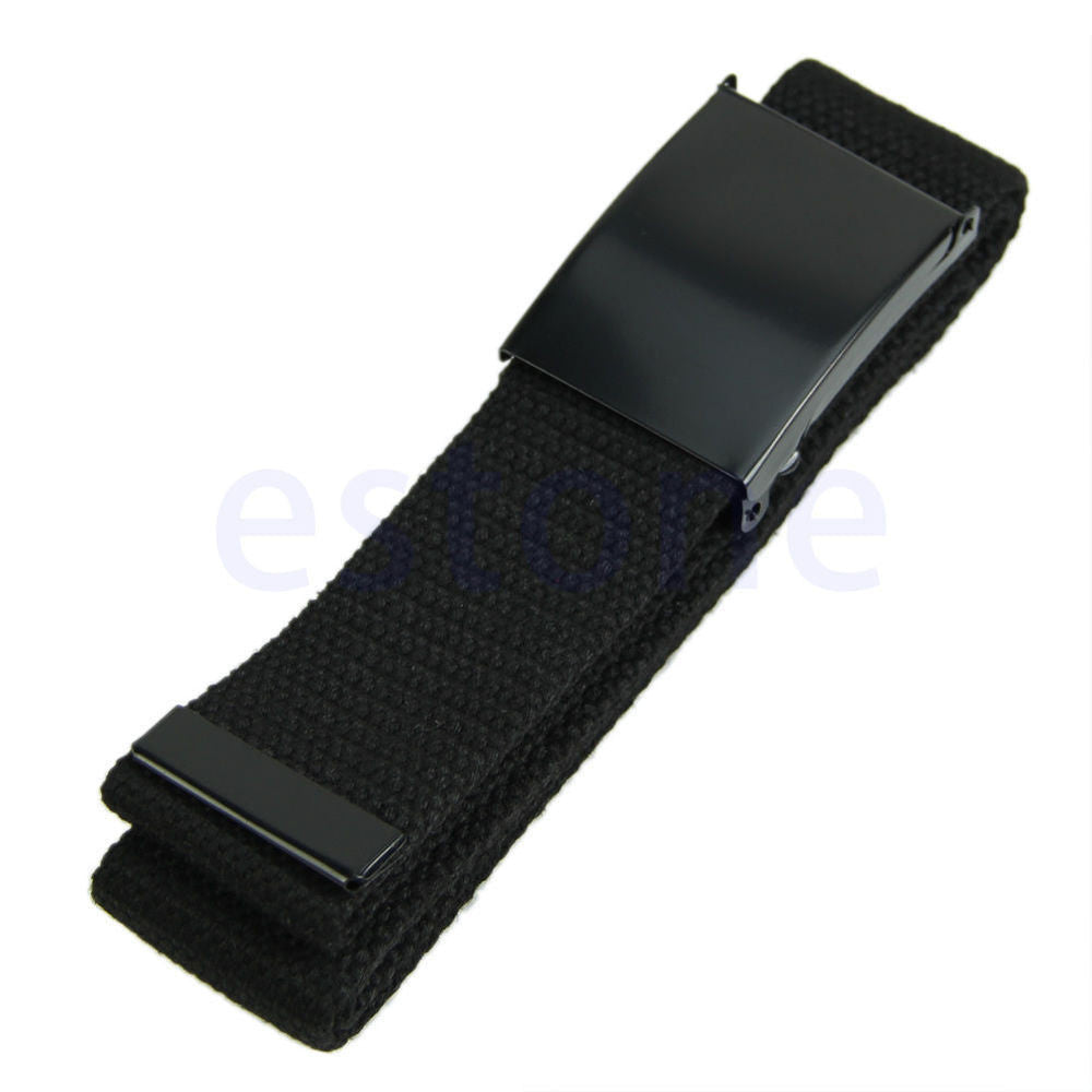 Online discount shop Australia - Fashion Unisex Plain Webbing Mens Boys Waist Belt Waistband Casual Canvas Belt