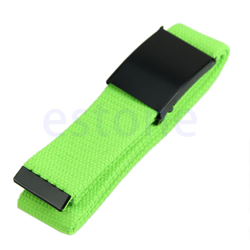 Online discount shop Australia - Fashion Unisex Plain Webbing Mens Boys Waist Belt Waistband Casual Canvas Belt
