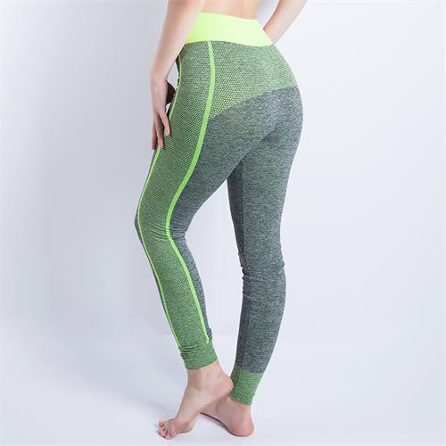 Women Cropped Leggings High Waist Elastic Wicking Force Exercise Female Elastic Stretchy Leggings Slim Trousers 34 C