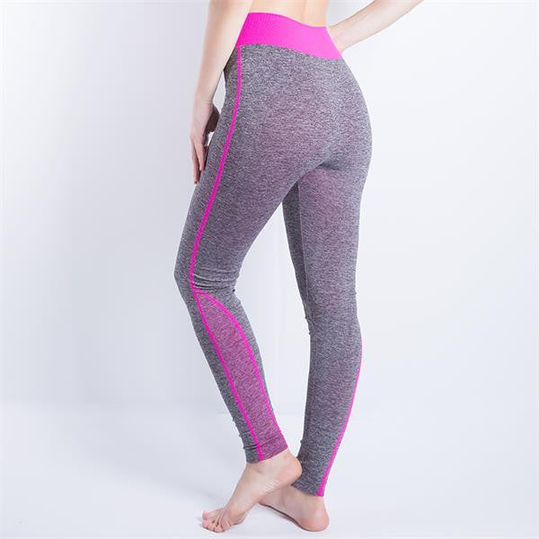 Women Cropped Leggings High Waist Elastic Wicking Force Exercise Female Elastic Stretchy Leggings Slim Trousers 34 C