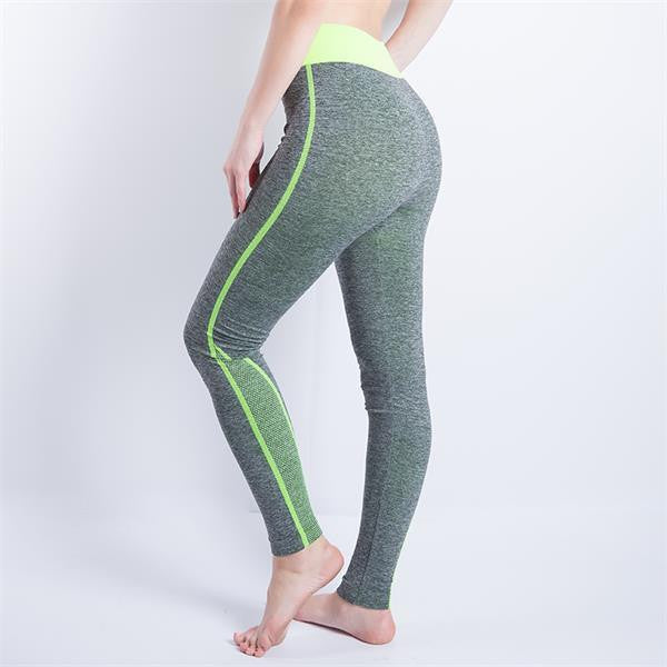 Women Cropped Leggings High Waist Elastic Wicking Force Exercise Female Elastic Stretchy Leggings Slim Trousers 34 C