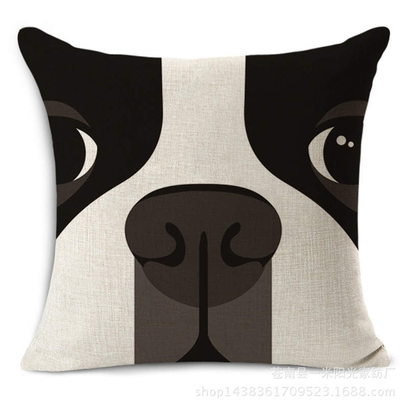Online discount shop Australia - Animal French Bulldog Cushion Cover Pug Dog Pillowcase Woven Cushion Cover Cotton Linen Car Pillow Covers Decorative