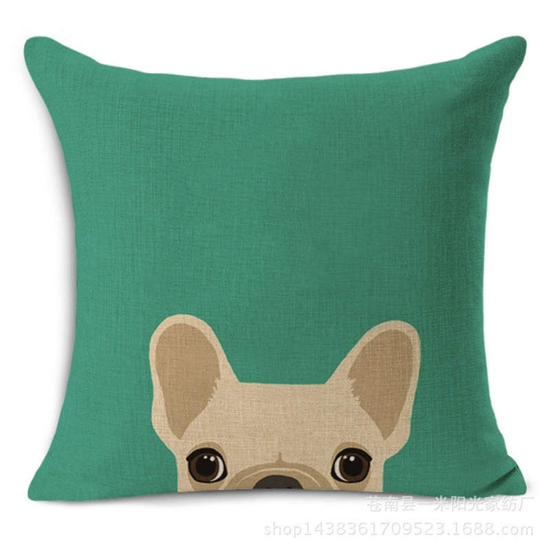 Online discount shop Australia - Animal French Bulldog Cushion Cover Pug Dog Pillowcase Woven Cushion Cover Cotton Linen Car Pillow Covers Decorative