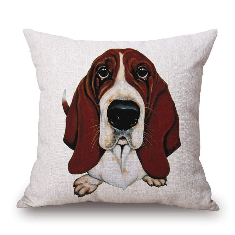 Online discount shop Australia - Animal French Bulldog Cushion Cover Pug Dog Pillowcase Woven Cushion Cover Cotton Linen Car Pillow Covers Decorative