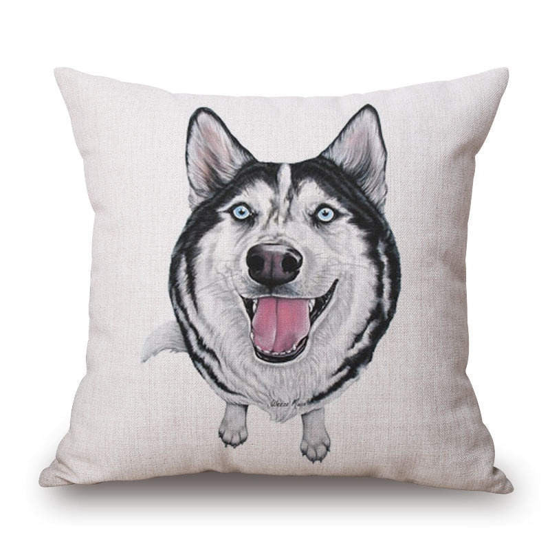 Online discount shop Australia - Animal French Bulldog Cushion Cover Pug Dog Pillowcase Woven Cushion Cover Cotton Linen Car Pillow Covers Decorative