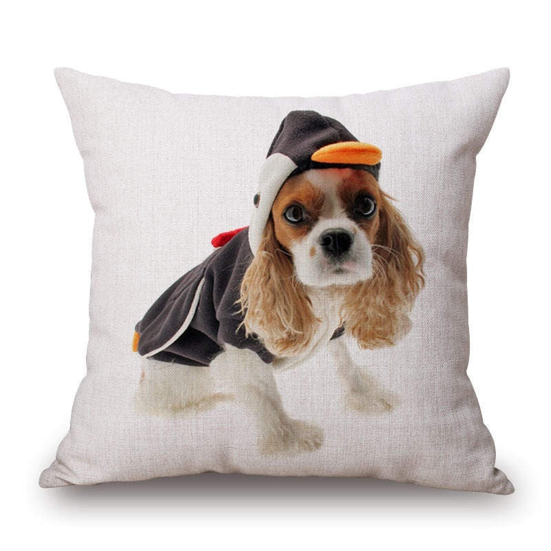 Online discount shop Australia - Animal French Bulldog Cushion Cover Pug Dog Pillowcase Woven Cushion Cover Cotton Linen Car Pillow Covers Decorative