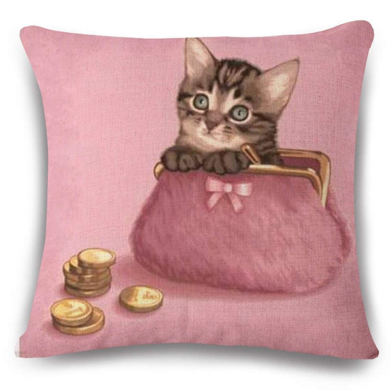 Online discount shop Australia - Animal French Bulldog Cushion Cover Pug Dog Pillowcase Woven Cushion Cover Cotton Linen Car Pillow Covers Decorative