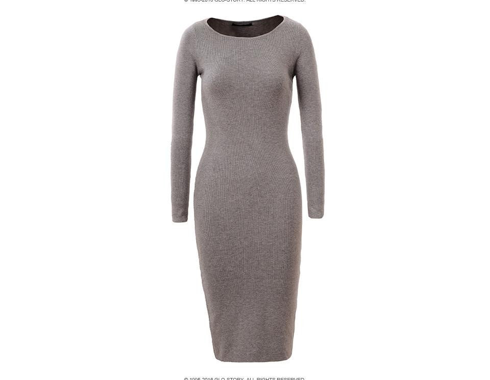 Women Dress Autumn Winter Midi Dresses Women Clothing Bodycon Sweater Dresses WMY-2617