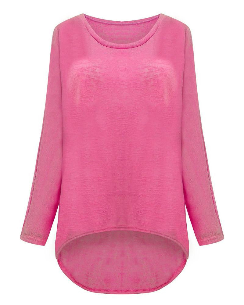 T-shirt Women O neck Long Batwing Sleeve Loose Tee Shirts Female Casual Solid Plus Size S-3XL Top