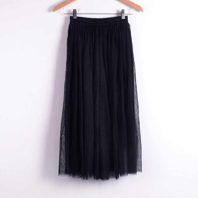 Online discount shop Australia - Ladies Women's Mid-calf Chic Pleated 3 Layers Gauze Tulle 70cm Long Maxi Skirts TOP QUALITY