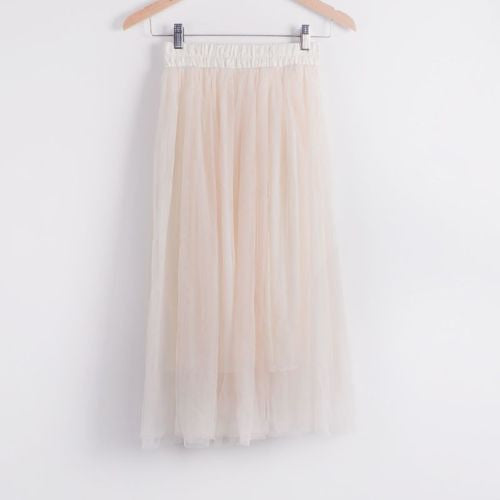 Online discount shop Australia - Ladies Women's Mid-calf Chic Pleated 3 Layers Gauze Tulle 70cm Long Maxi Skirts TOP QUALITY