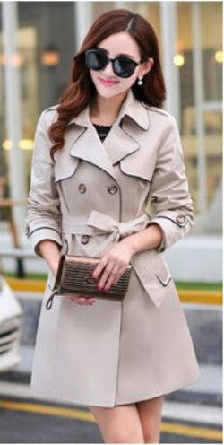 Online discount shop Australia - Coat Slim Trench Coat For Women Double-breasted women coat Sashes Coat Female Khaki Windbreaker Women H31303