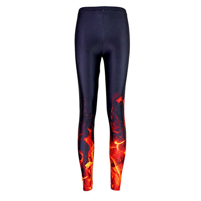 Online discount shop Australia - New 3D print retro blaze fire black sexy women casual style punk rock leggins adventure time fullprint pants Leggings