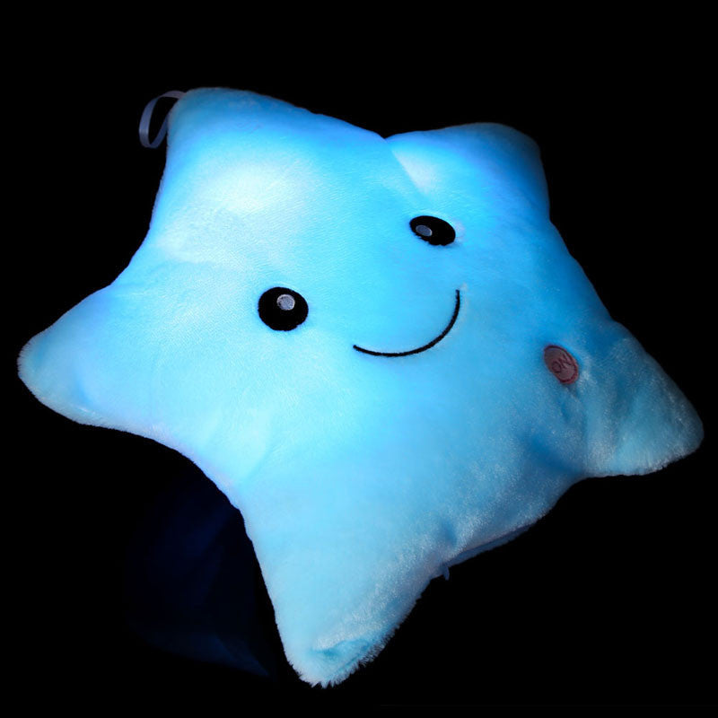 Online discount shop Australia - Colorful Star Glow LED Luminous Light Cushion Lovely Soft Relax Smile Stars Flashing Cushions