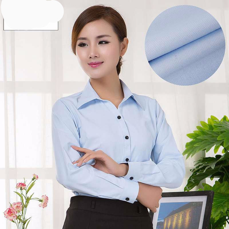 Online discount shop Australia - Blouses Shirts Office Lady Work Wear Plus Size Long Sleeve Cotton Basic Shirts Formal Women Blouses Tops