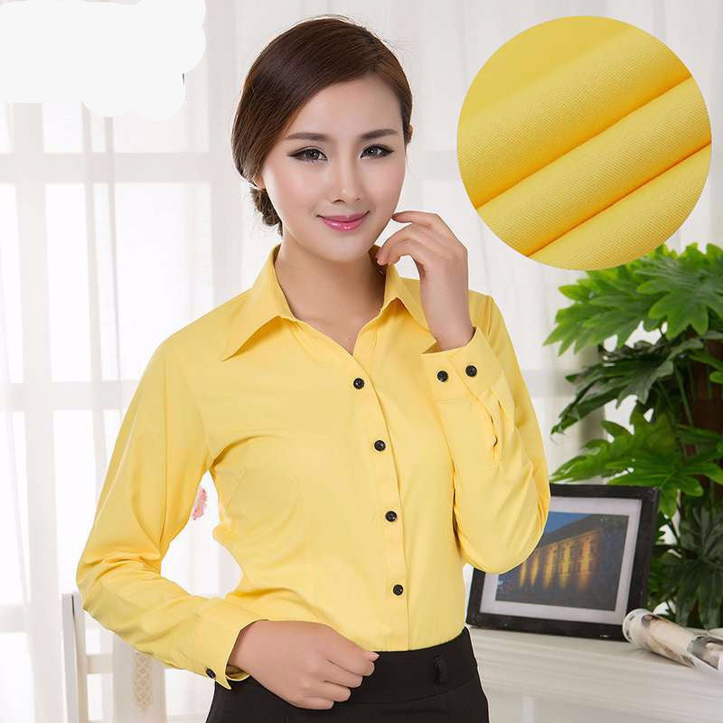 Online discount shop Australia - Blouses Shirts Office Lady Work Wear Plus Size Long Sleeve Cotton Basic Shirts Formal Women Blouses Tops
