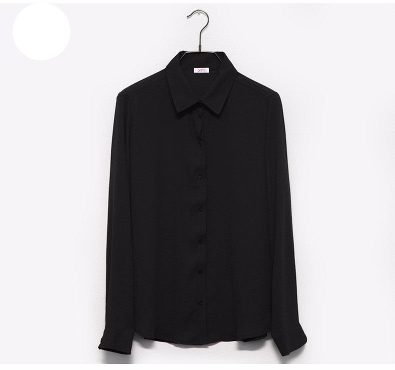 Online discount shop Australia - Fashion Women casual tops Long Sleeve Chiffon Shirt Blouse Simple women's plus size