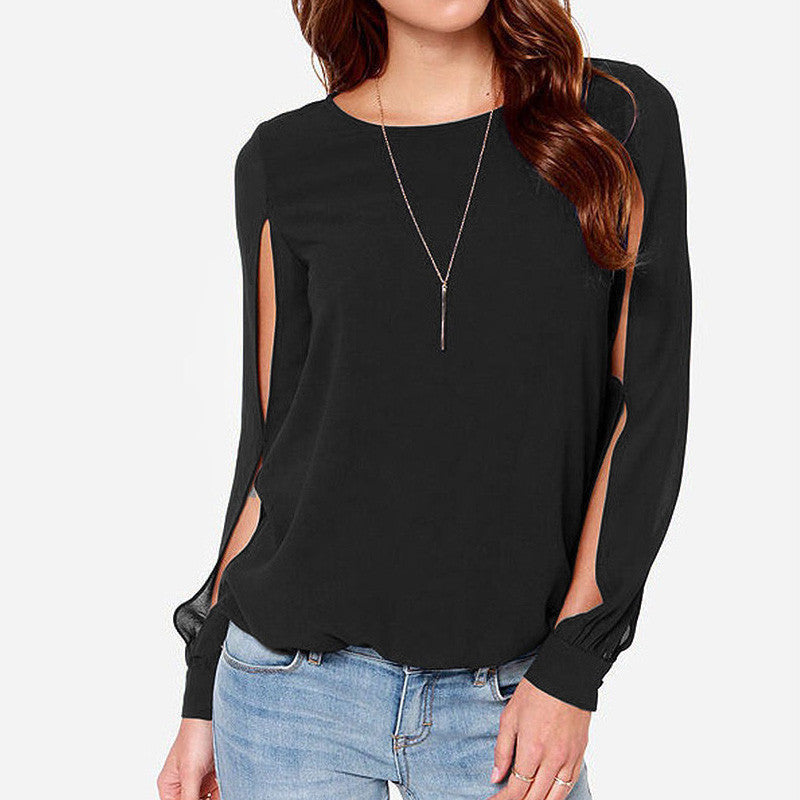 Brand Fashion Plus Size 6XL Long Sleeve O Neck Solid Chiffon Casual Loose Blouse Women Blouses Tops XXXXL 5XL