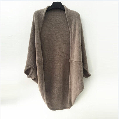 Fashion Women Casual Korea Loose Shawl Batwing Sleeves Lady Knit Sweater Coat Woolen Women Cardigans Jacket