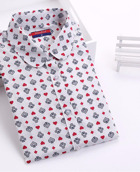 Online discount shop Australia - Floral Women Blouses Polka Dot Blouse Long Sleeve Shirt Women Cotton Ladies Tops