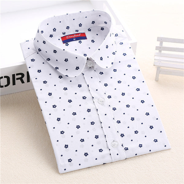 Online discount shop Australia - Floral Women Blouses Polka Dot Blouse Long Sleeve Shirt Women Cotton Ladies Tops