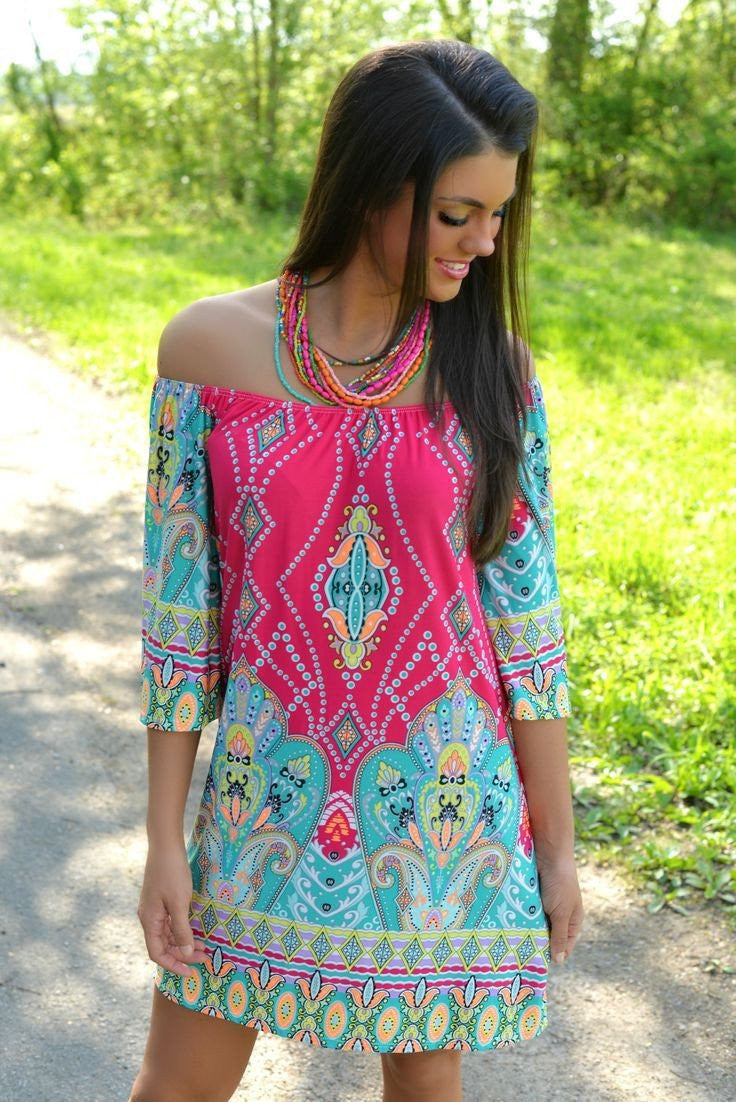 Summer beach Dress Fashion Bohemian Boho Flower Print Off Shoulder Womens Casual Vintage Women Plus Size Dresses