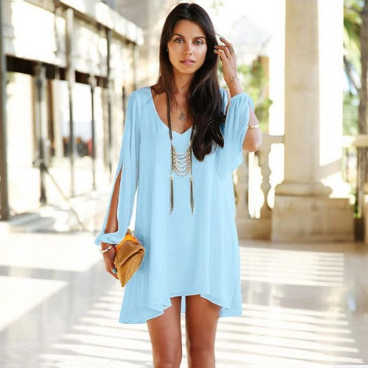 Women dress hot casual dress chiffon vestido de festa robe summer dress summer style plus size women clothing casual dress