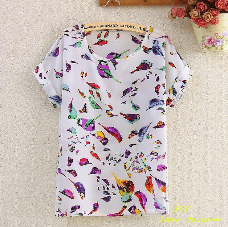 chiffion Batwing Short Sleeve T-Shirts women Loose Shirt Tees tops casual Tees clothes
