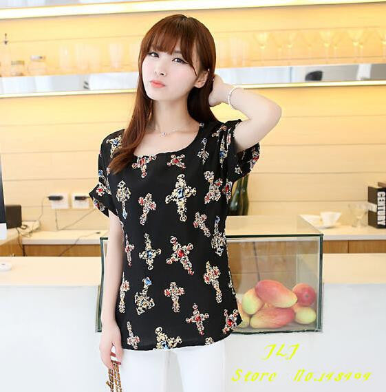 chiffion Batwing Short Sleeve T-Shirts women Loose Shirt Tees tops casual Tees clothes