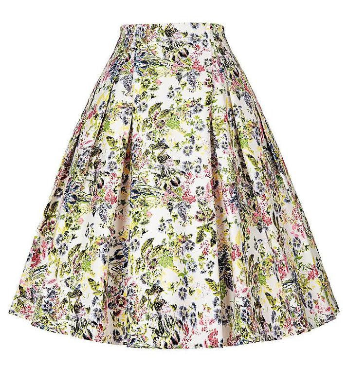 Online discount shop Australia - 50s Floral print Skirts Womens faldas Style Pleated plus size retro Casual Vintage skater skirt patterns saia feminina