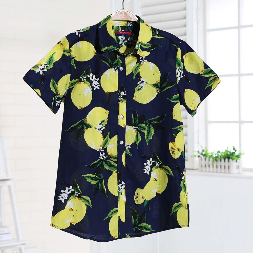 Short Sleeve Women Shirts Floral Women Blouses Fruit Blusa Ladies Tops Cotton Tops For Girls Vintage